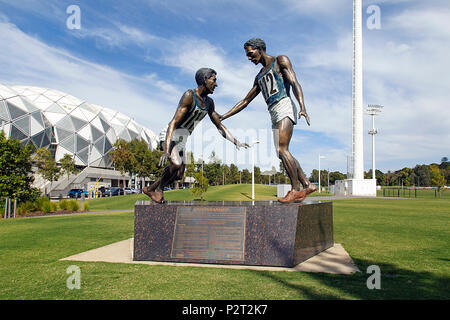 Melbourne, Australie : Avril 09, 2018 : Le Stade rectangulaire Melbourne connue commercialement comme AAMI Park, est un stade de sports de plein air. Banque D'Images