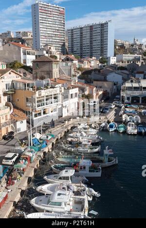 France, Bouches du Rhône, Marseille, la Corniche, Vallon des Auffes, restaurant Fonfon Banque D'Images