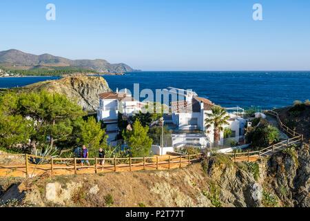 L'Espagne, la Catalogne, la randonnée de Llanca et Port de la Selva sur le GR 92 et de l'Europe chemin longue distance E 12, Llanca Banque D'Images