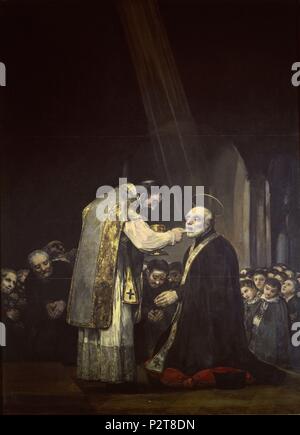 'La Dernière Communion de saint Joseph de Calasanz", 1819, huile sur toile, 250 x 180 cm. Auteur : Francisco de Goya (1746-1828). Lieu : EGLISE DE SAN ANTON, MADRID, ESPAGNE. Banque D'Images