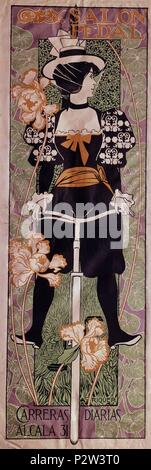 SALON DEL CARTEL PÉDALE. Auteur : Alexandre de Riquer (1856-1920). Endroit : Museu Nacional d'Art de Catalogne, Barcelone, Espagne. Banque D'Images