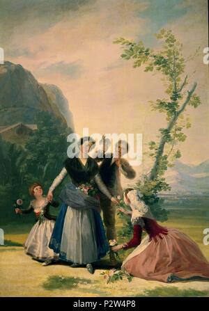 'La Fleur filles ou Spring', 1786, huile sur toile, 277 x 192 cm, P00793. Auteur : Francisco de Goya (1746-1828). Emplacement : Museo del Prado-PINTURA, MADRID, ESPAGNE. Banque D'Images