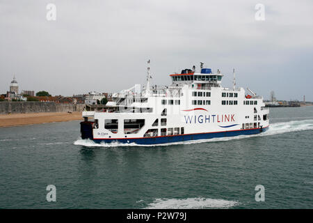 Ferry wightlink portsmouth ville port entrant dans le Hampshire uk juin 2018 Banque D'Images