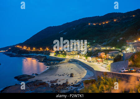 Vue de la nuit de l'Qinbi historique Village à Matsu, Taiwan Banque D'Images