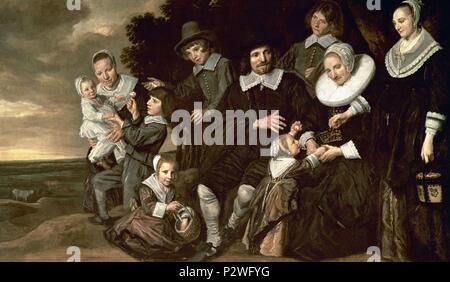 'Un groupe familial dans un paysage', ca. 1647-1650, huile sur toile, 148,5 x 251 cm. Auteur : Frans Hals (ch. 1580-1666). Lieu : NATIONAL GALLERY, LONDRES, ANGLETERRE. Aussi connu sous : GRUPO DE FAMILIA EN UN PAISAJE. Banque D'Images
