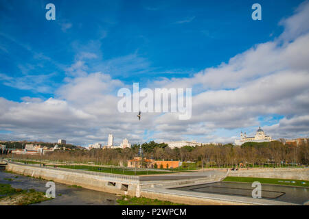 Sommaire depuis Madrid Rio. Madrid, Espagne. Banque D'Images