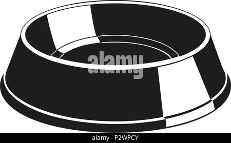 Le noir et blanc en pet food bowl silhouette Illustration de Vecteur