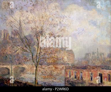 Notre DAME DE PARIS EN OTOÑO - SIGLO XIX/XX - IMPRESIONISMO FRANCES. Auteur : Albert Lebourg (1849-1928). Lieu : MUSÉE DES BEAUX-ARTS, Rouen, France. Banque D'Images