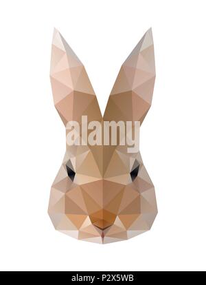 Low poly illustration. Lièvre, lapin Illustration de Vecteur