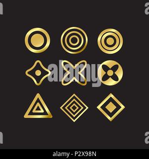 Éléments de géométrie simple or isolé. Vector illustration Illustration de Vecteur