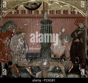 MARTIRIO DE SAN PEDRO - SIGLO XV. Auteur : Ramon de mur (d. c. 1436). Emplacement : CATEDRAL-MUSEO DIOCESANO, Tarragone, Espagne. Banque D'Images