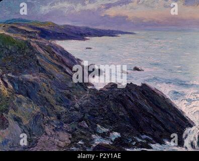 'Seascape (Cantabrie)', 1928, huile sur toile, 50 x 67,5 cm. Auteur : Gonzalo Bilbao Martínez (1860-1938). Emplacement : MUSEO DE BELLAS ARTES-CONVENTO DE LA MERCED CALZAD, Sevilla, Séville, ESPAGNE. Banque D'Images