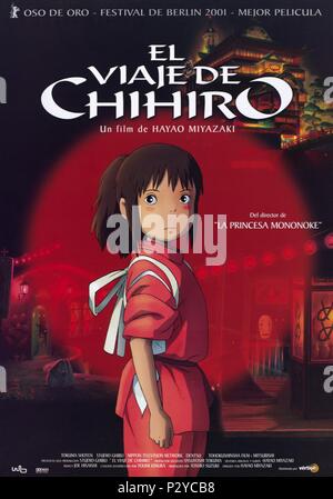 Titre original : SEN DE CHIHIRO NO KAMIKAKUSHI. Titre en anglais : CHIHIRO de Miyazaki. Film Réalisateur : Hayao Miyazaki. Année : 2001. Credit : Disney Enterprises / Album Banque D'Images