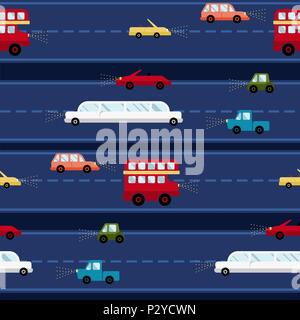 Cartoon vector voiture modèle transparent background texture voyage transport Illustration de Vecteur