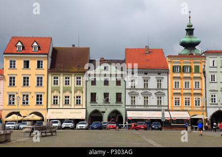 République tchèque, Ceske Budejovice, Premysl Otakar II, carrés Banque D'Images