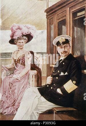 EL EMPERADOR GUILLERMO II (1859-1941) Y SU ESPOSA LA EMPERATRIZ AUGUSTA VICTORIA (1858-1921). Banque D'Images