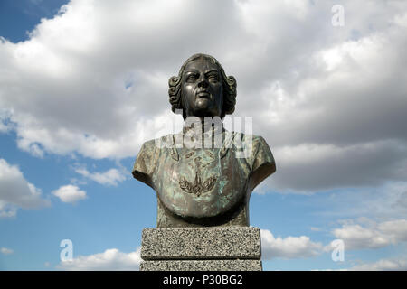 Bender, Moldova, monument de l'Luegenbaron Muenchhausen sur la forteresse Bender