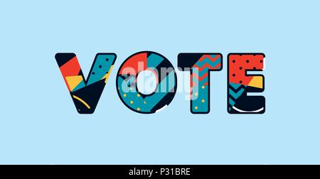 Le mot concept vote écrit en abrégé colorés de la typographie. 10 EPS vectoriel disponible. Illustration de Vecteur