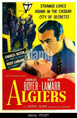 Titre original : Alger. Titre en anglais : Alger. Directeur du film : John Cromwell. Année : 1938. Credit : United Artists / Album Banque D'Images