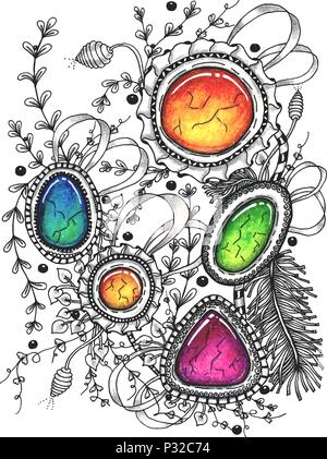 Dessin abstrait dans le style d'zenart Illustration de Vecteur
