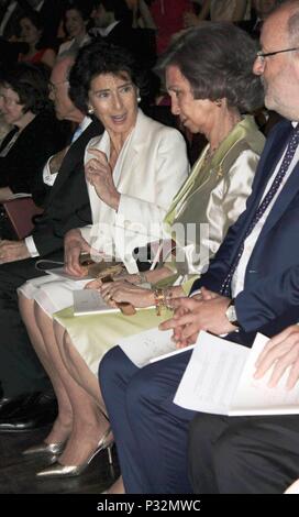 Émérite espagnol La Reine Sofia d'Espagne,Paloma Oshea au cours de cérémonie de clôture de l'année scolaire â€œ Escuela Superior de Musica Reina Sofia à Madrid â€œ le vendredi 15 juin 2018 Banque D'Images