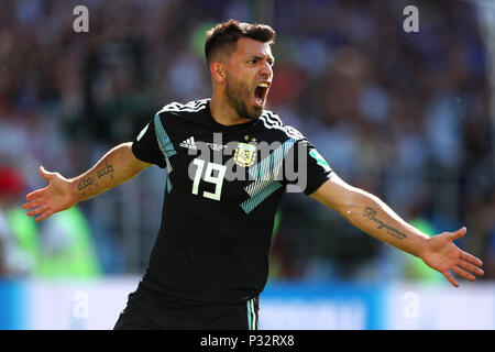 Moscou, Russie. 16 Juin, 2018. Sergio Aguero (ARG) Football/soccer : la Russie Coupe du Monde 2018 Groupe d match entre l'Argentine - l'Islande au stade du Spartak de Moscou, Russie . Credit : Yohei Osada/AFLO SPORT/Alamy Live News Banque D'Images