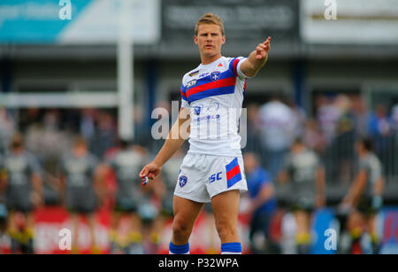 Wakefield, Royaume-Uni, dimanche 17 juin 2018 , Mobile Rocket Stadium, Wakefield, Angleterre ; Betfred Super League, Wakefield Trinity v Warrington Wolves ; Jacob Miller de Wakefield Trinity. Credit : Nouvelles Images /Alamy Live News Banque D'Images