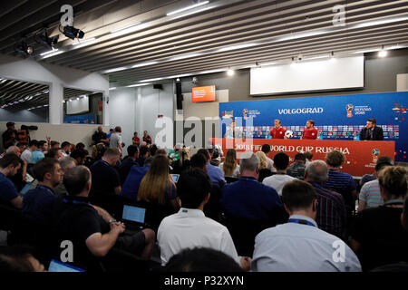 Volgograd, Russie, 17 juin 2018. Une vue générale de l'Angleterre au cours d'une conférence de presse, avant leur Coupe du Monde 2018 Groupe G match contre la Tunisie, à Volgograd Arena le 17 juin 2018 dans la région de Volgograd, Russie. (Photo de Daniel Chesterton/phcimages.com) : PHC Crédit Images/Alamy Live News Banque D'Images
