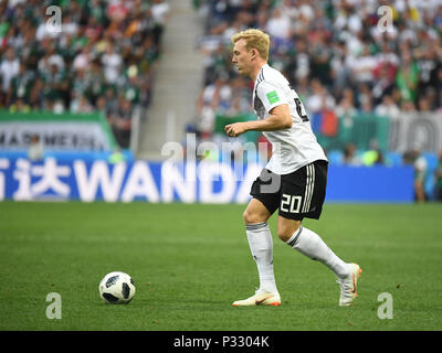 Moscou, Russie, 17 juin 2018, le soccer, la FIFA Coupe du Monde, Groupe F, Journée 1 de 3, l'Allemagne contre le Mexique au stade Luzhniki : Allemagne's Julian Brandt en action. Photo : Federico Gambarini/dpa dpa : Crédit photo alliance/Alamy Live News Banque D'Images