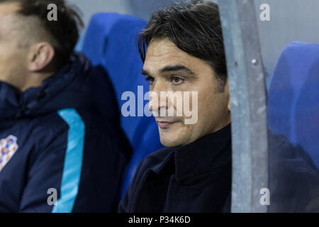 ZAGREB, CROATIE - 09 NOVEMBRE 2017 : European qualificatif pour la Coupe du Monde de la FIFA 2018 en Russie. La Croatie contre la Grèce. L'entraîneur croate Zlatko DALIC Banque D'Images