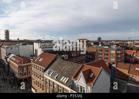 Panorama sur stormagasinet Sallings fra ensemble d'Aarhus. udsigtsterrasse D'Aarhus panorama vu de la Salling. N 56,1443044, 10,206672 Banque D'Images