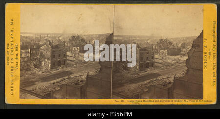 Édifice de la Banque du canal 52 et partie de la rue du milieu, du U.S. Custom House, par John P. Soule 2 Banque D'Images