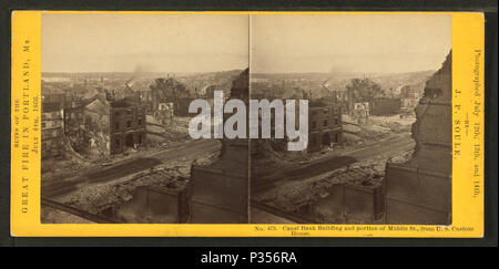 Édifice de la Banque du canal 52 et partie de la rue du milieu, du U.S. Custom House, par John P. Soule Banque D'Images