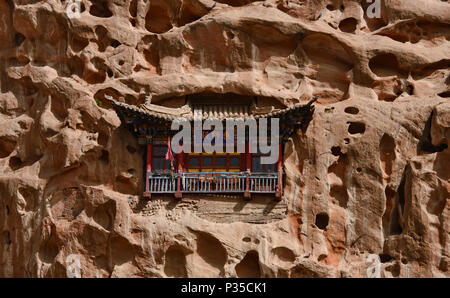 Les mati Si Temples dans les Falaise, Zhangye, Gansu, Chine Banque D'Images