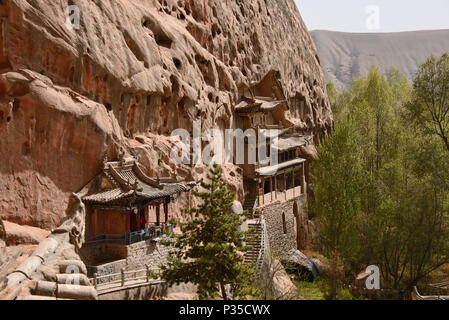 Les mati Si Temples dans les Falaise, Zhangye, Gansu, Chine Banque D'Images