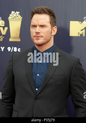 Chris Pratt participant à la 2018 MTV Film et TV Awards tenue au Barker Hangar à Los Angeles, USA. Banque D'Images