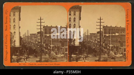 . Clark Street au nord de Court House. Titre alternatif : Chicago et environs. Nouvelle série, 1871. 121. Date de publication : 1871. Référence : 1871. Mentions légales Source : 1865 ?-1915 ?. Point numérique publié le 6-15-2005 ; mise à jour 2-12-2009. 68, rue Clark au nord du Palais de justice, par Lovejoy &AMP ; favoriser Banque D'Images