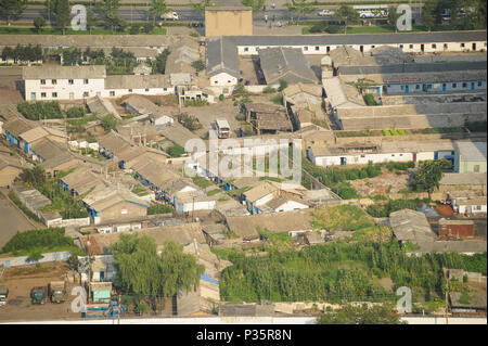 Pjoengjang, la Corée du Nord, vue de maisons Banque D'Images