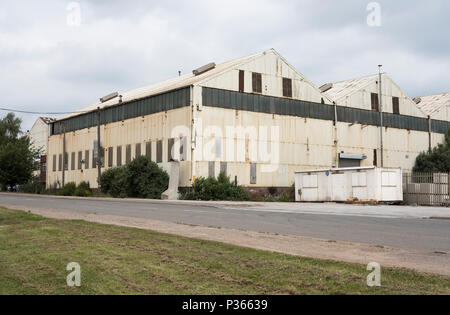 Grand bâtiment blanc à Stanton Ironworks, Derbyshire, Royaume-Uni Banque D'Images