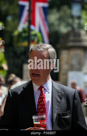 Nigel Farage répond aux fans de Royal Royaume-uni et dans le monde à Windsor avant le mariage du prince Harry et Meghan Markle le samedi 19 mai 2018. Avec : Nigel Farage Où : Windsor, Royaume-Uni Quand : 17 mai 2018 Credit : Dinendra Haria/WENN Banque D'Images