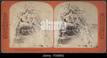 . Le Clifton House de Luna Island, de l'hiver. Couverture : 1869 ?-1880 ?. Mentions légales Source : Niagara Falls, New York : George E. Curtis, 1869 ?-1880 ?. Article publié le 8-11-2006 numérique ; mise à jour 12-5-2008. 69 Clifton House de Luna Island, hiver, par Curtis, George E., d. 1910 Banque D'Images