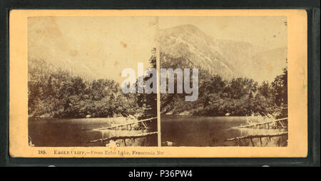 89 Eagle Cliff de Echo Lake, Franconia Notch, de Robert N. Dennis collection de vues stéréoscopiques Banque D'Images