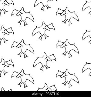 Modèle logique de ptérodactyle. Vector illustration. Isolé sur un fond blanc. Illustration de Vecteur