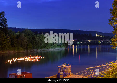 Melk : ​​Of ​​Lights Lichtermeer (mer) dans la région de Danube oxbow rivière Melk en Autriche, Niederösterreich, Autriche, Wachau Banque D'Images