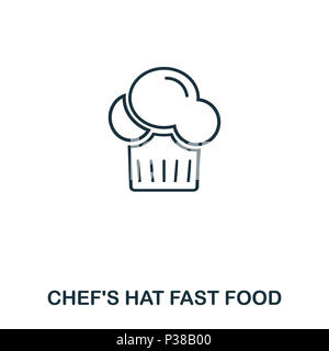 Contour simple Chef Hat icône. Pixel élément linéaire parfaite. Chef Hat style du contour à l'aide de l'icône dans l'interface utilisateur Web, application mobile, l'impression. Banque D'Images