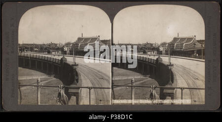 Au pont de la rivière Harlem 137 Third Avenue, N.Y, à partir de Robert N. Dennis collection de vues stéréoscopiques Banque D'Images