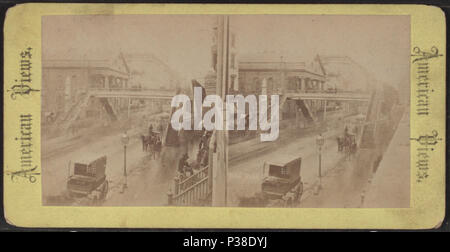 . Fulton St. Bridge N. Y. C.. Titre alternatif : American views. Couverture : 1860 ?-1925. Article publié le 6-14-2006 numérique ; mis à jour le 6-25-2010. 116 Fulton St. Bridge N. Y. C., de Robert N. Dennis collection de vues stéréoscopiques Banque D'Images