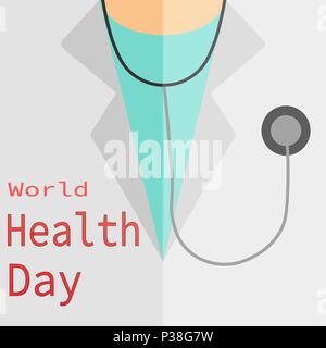 Journée mondiale de la santé. Vector illustration pour une carte avec une inscription. Illustration de Vecteur