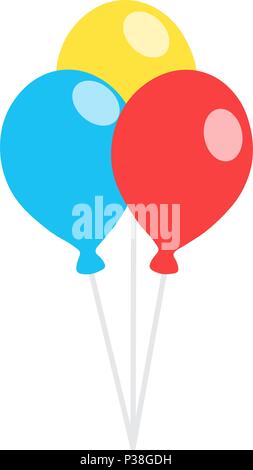 Ensemble de ballons de couleur sur un fond blanc. Vector illustration. Illustration de Vecteur