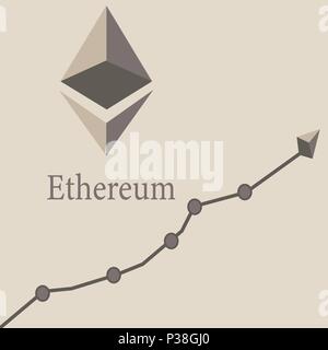 Vector illustration avec un insigne de l'Ethereum et le diagramme. Illustration de Vecteur
